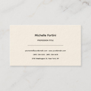 Carte De Visite Crème de signature Élégant Simple Minimaliste