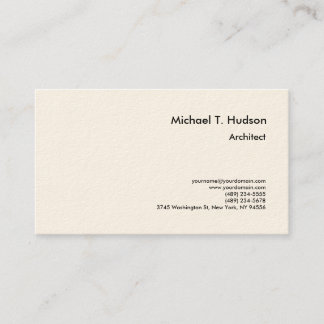 Carte De Visite Crème de signature minimaliste Simple Plain Archit