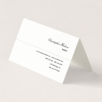 Carte De Visite Crème de signature Professional Simple Realtor