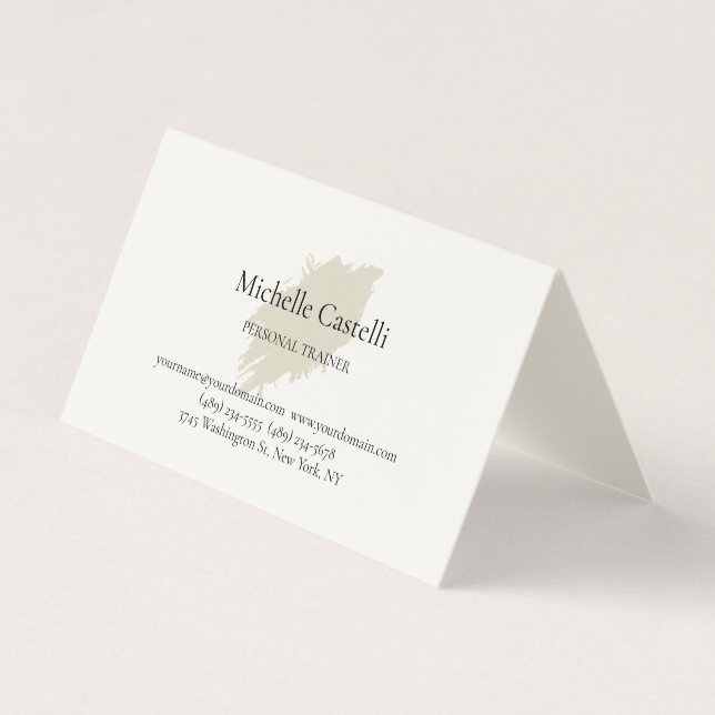 Carte De Visite Crème de signature professionnelle unique classiqu (Devant)