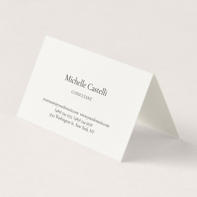 Carte De Visite Crème de signature professionnelle unique classiqu (Devant)