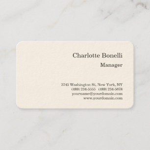 Carte De Visite Crème de soie minimaliste moderne professionnelle