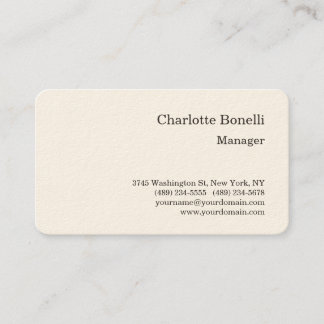 Carte De Visite Crème de soie minimaliste moderne professionnelle