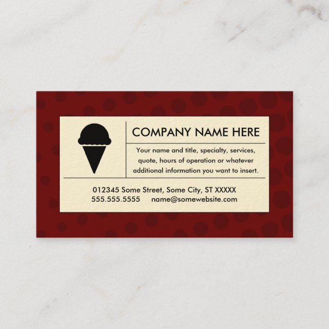 Carte De Visite crème glacée tramée (Devant)