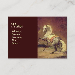 Carte De Visite Crème monographique HORSE GRAY DAPPÉ