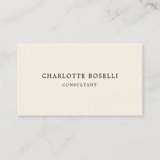 Carte De Visite Crème professionnelle minimaliste et élégante