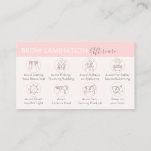 Carte De Visite Crème rose Oeil Laminage Laminage post-soins Conse
