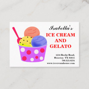 Carte De Visite Crème rouge rose bleu jaune Gelato
