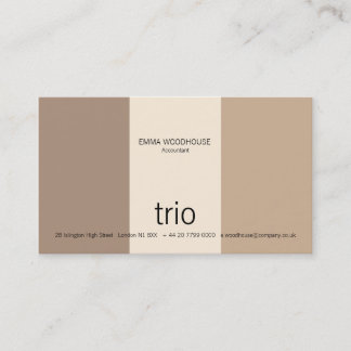 Carte De Visite Crème, Tan et brun de trio