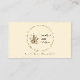 Carte De Visite Crème Vanille Boulangerie Rustique Chef Nourriture