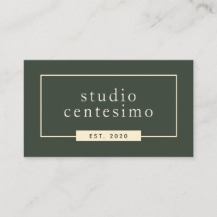 Carte De Visite Crème verte minimaliste moderne