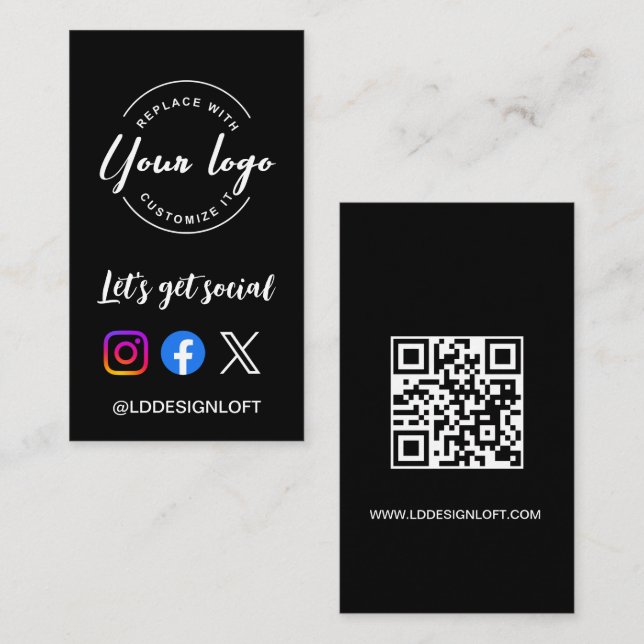 Carte De Visite Créons un code QR de logo personnalisé pour le sit (Devant / Derrière)