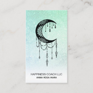 Carte De Visite *~* Crescent Moon Luna Talisman Shaman Parties sci
