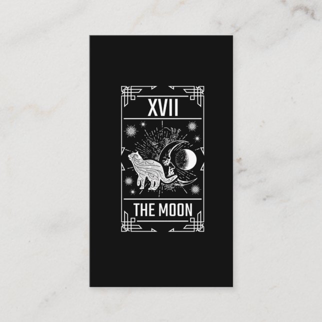 Carte De Visite Crescent Moon Occult Cat Gothic Witch (Devant)