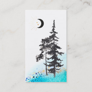 Carte De Visite *~* Crescent Moon Trees Gold Stars Poutres Lunes