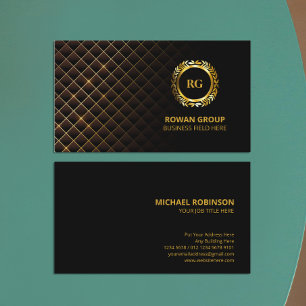 Carte De Visite Crête de feuille d'or Laurel   Motif diamant   Lux