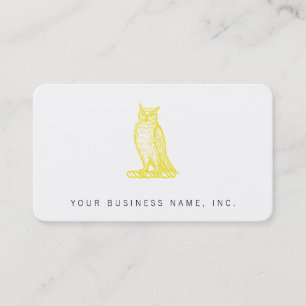 Carte De Visite Crête de Hibou Doré Élégant Professionnel
