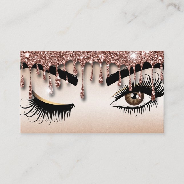 Carte De Visite Creuse d'or peintre de maquillage Wink Eye Lashes (Devant)