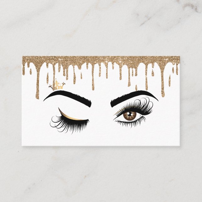 Carte De Visite Creuse d'or peintre de maquillage Wink Eye Lashes (Devant)