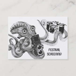 Carte De Visite Criblage de film d'appareil-photo de poulpe de