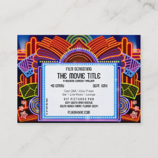 Carte De Visite Criblage de film de cinéma de chapiteau de film