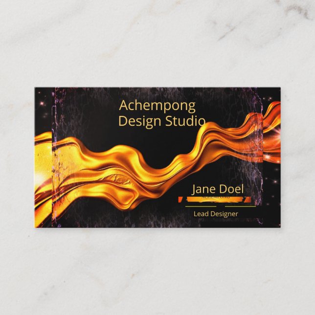 Carte De Visite Crimson Flame Gold – Opule Artistic Brand Identity (Devant)