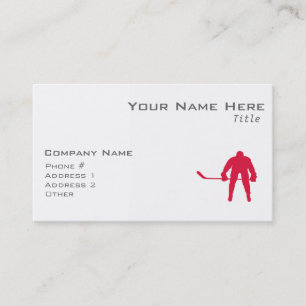 Carte De Visite Crimson Red Hockey