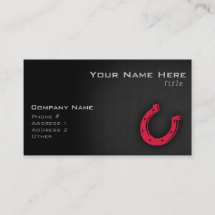 Carte De Visite Crimson Red Horseshoe