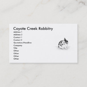 Carte De Visite Crique Rabbitry de coyote