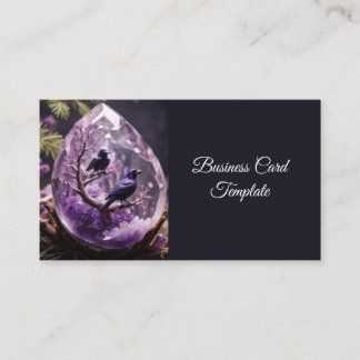 Carte De Visite Cristal d'Améthyste - Corbeaux Merles Corbeaux