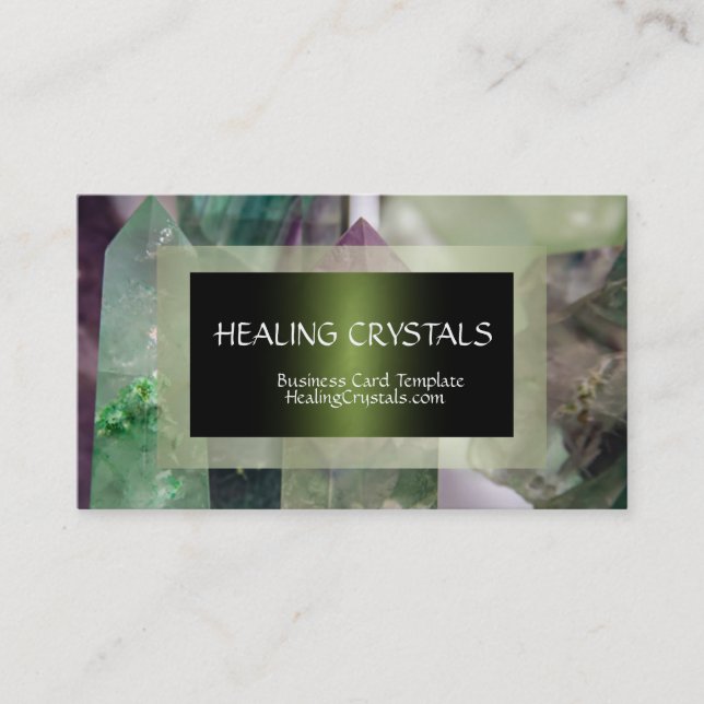 Carte De Visite Cristal de cristal de fluorite vert cristal de gué (Devant)