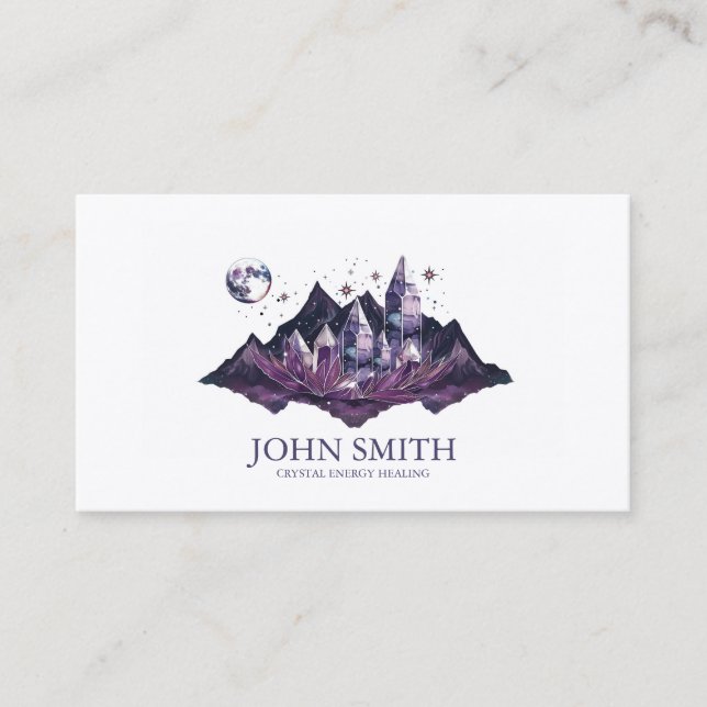 Carte De Visite Cristal Energy Healer Chakra méditation spirituell (Devant)