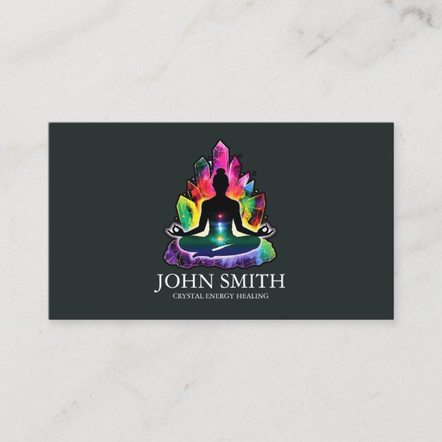 Carte De Visite Cristal Energy Healer Chakra méditation spirituell (Devant)