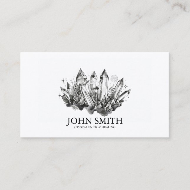 Carte De Visite Cristal Energy Healer Chakra méditation spirituell (Devant)