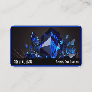 Carte De Visite Cristaux de pierres gemmes bleu saphir