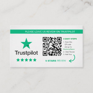 Carte De Visite Critiques Trustpilot   Merci de code QR profession