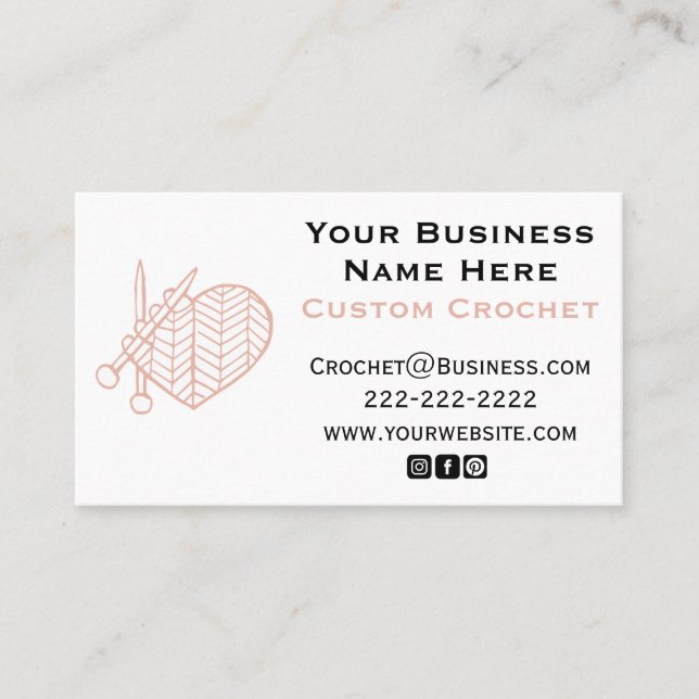 Carte De Visite Crochet Custom Business Card (Devant)