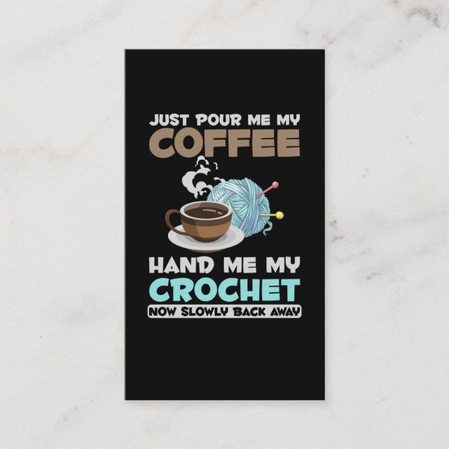 Carte De Visite Crochet et café Hobby Fil d'Artisanat Lover (Devant)