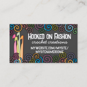 Carte De Visite crochet hooks colorful yarn business cards