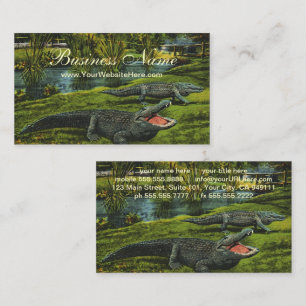 Carte De Visite Crocodiles, Animaux Reptiles de la Vie Marine Vint