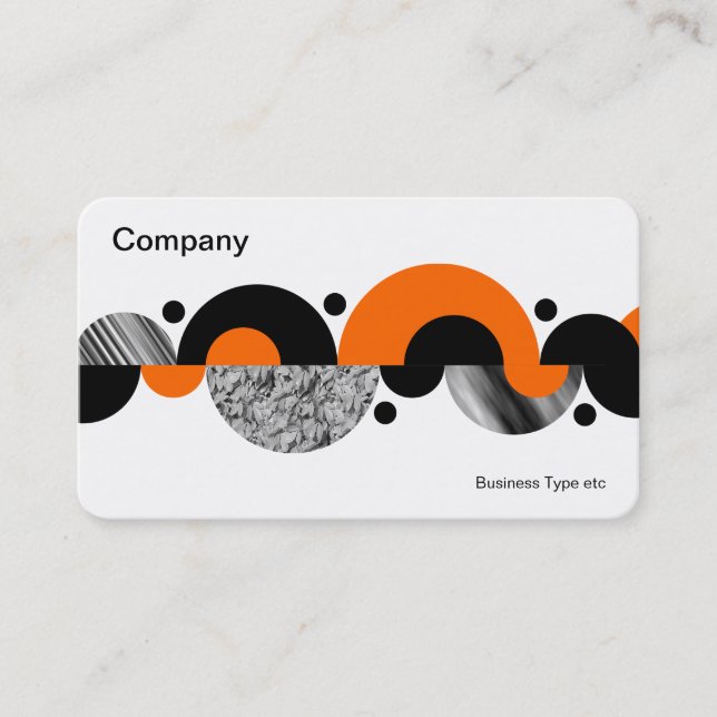 Carte De Visite Croissants Abstraits 02 - Orange (Devant)