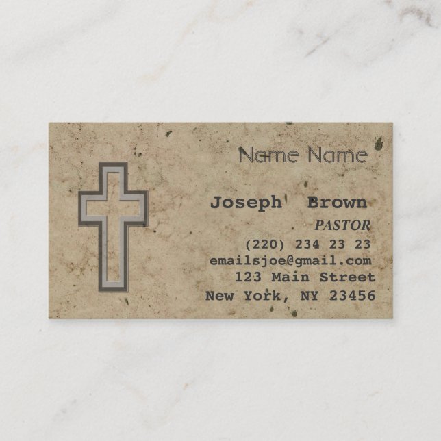Carte De Visite Croix chrétienne professionnelle Religion Jésus (Devant)