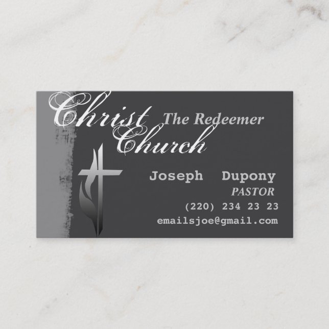 Carte De Visite Croix chrétienne religieuse de Pâques avec flamme (Devant)