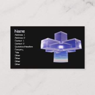 Carte De Visite Croix de cristal bleu