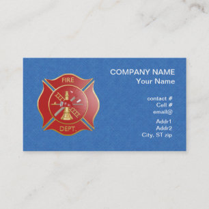 Carte De Visite Croix de lutte contre l'incendie maltaise rouge