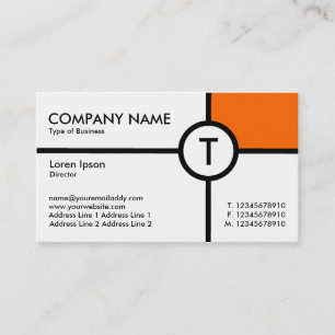 Carte De Visite Croix du cercle monographique (orange) - blanc