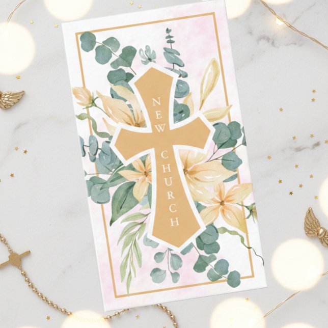 Carte De Visite Croix florale d'église (Créateur téléchargé)