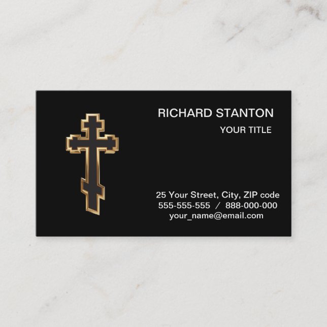 Carte De Visite croix orthodoxe (Devant)