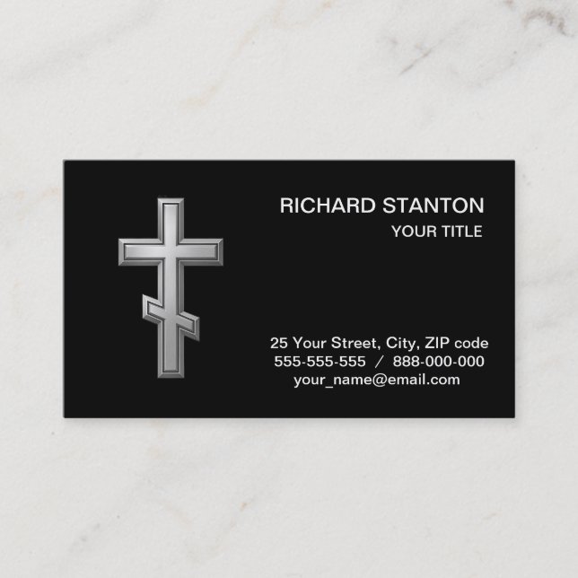 Carte De Visite croix orthodoxe chrétienne (Devant)