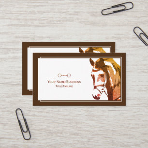 Carte De Visite Croquis de cheval et biscuit en Brown